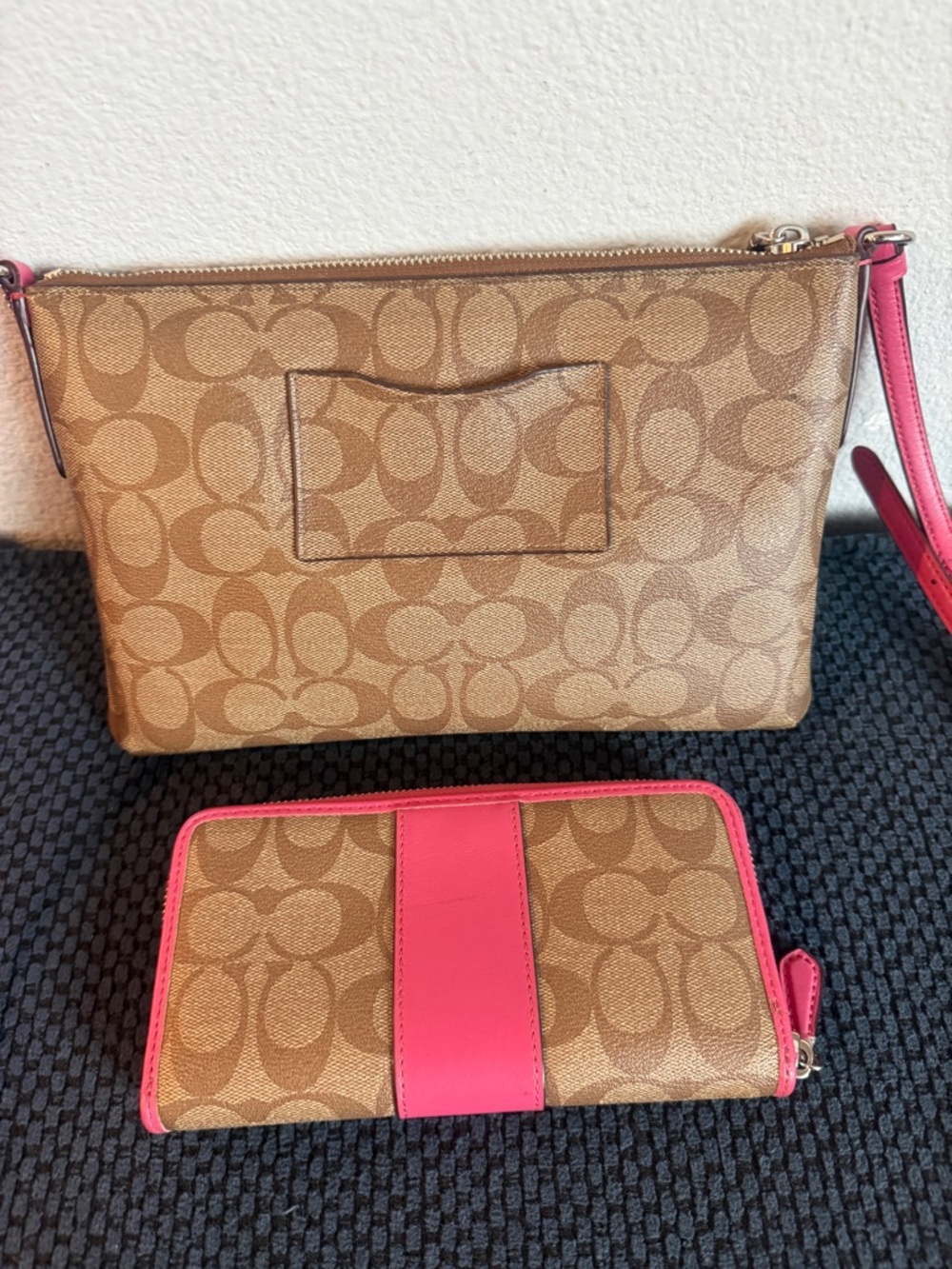 Coach Crossbody With Wallet Set of 2 with Pink Trim - Picture 3 of 16